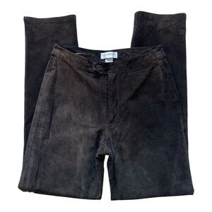 Women’s Vintage 90s Hugo Buscati Dark Brown 100% Leather Pants